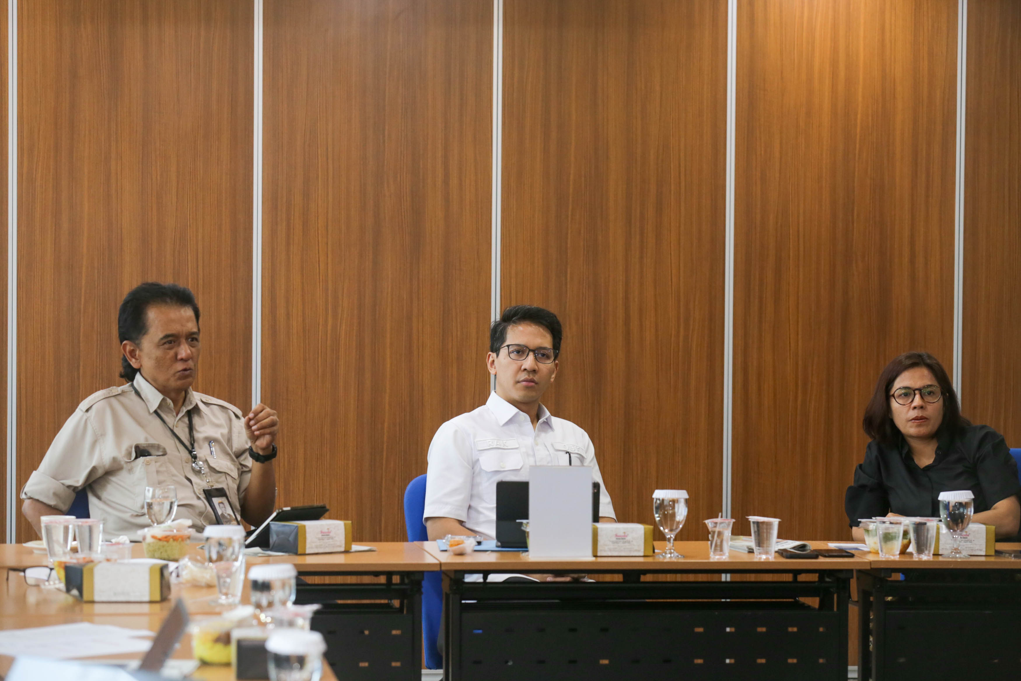 Direktur Utama PPKGBK Rakhmadi Afif Kusumo saat berkunjung ke Wisma Bisnis Indonesia, Senin (25/9/2023)/JIBI